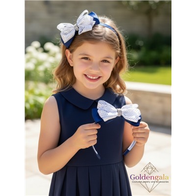 Ободок для волос детский с бантом ОБ4