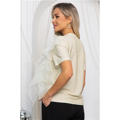 Блуза праздничная трикотажная Риана (бежевое золото) Б14619-5М
