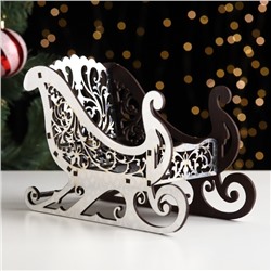 Конфетница «Новогодние сани серебро», 20×14×10 см