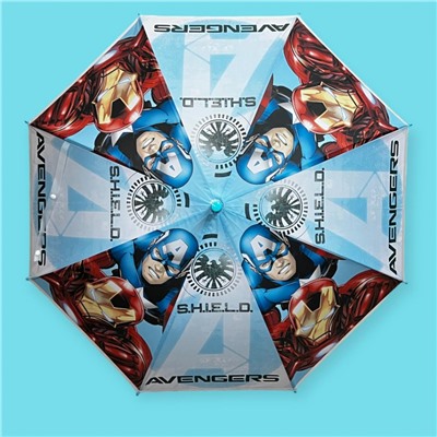 Зонт-трость для мальчика с мультгероями полуавтомат Арт 001/1