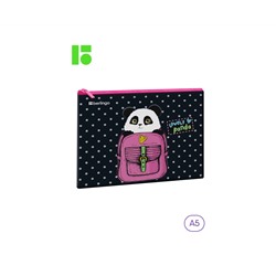 Папка 1 отделение, А5 Berlingo "Cute panda", 255*205мм, ПВХ, на молнии