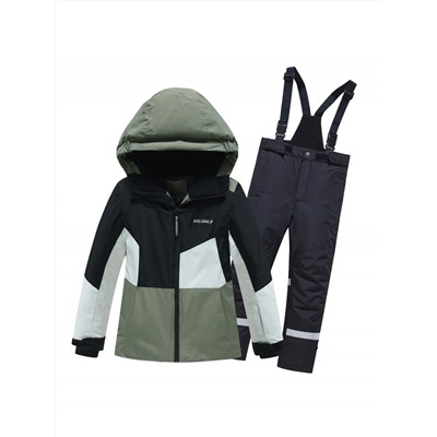 Горнолыжный костюм зимний для мальчика цвета хаки 9517Kh