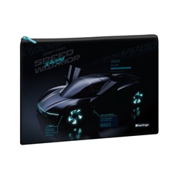 Папка текстильная 1 отделение, А4 Berlingo "Virtual racing", 335*245мм, полиэстер, на молнии