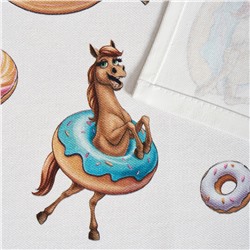 НАБОР ПОЛОТЕНЕЦ ИЗ 2ШТ "ЛОШАДЬ В ПОНЧИКАХ",БЕЛЫЙ,40Х60СМ ТВИЛ,100% ХЛОПОК