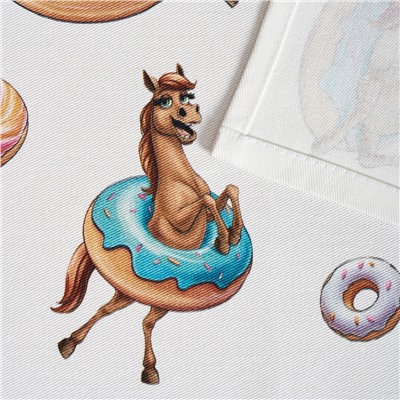 НАБОР ПОЛОТЕНЕЦ ИЗ 2ШТ "ЛОШАДЬ В ПОНЧИКАХ",БЕЛЫЙ,40Х60СМ ТВИЛ,100% ХЛОПОК