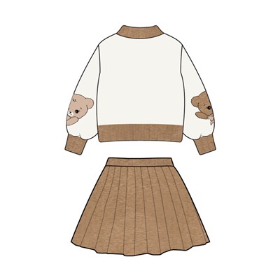 Комплект для девочки: кардиган, юбка