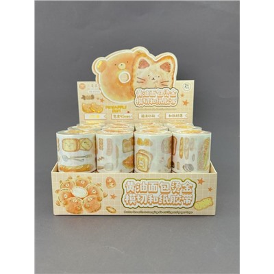 Декоративный скотч "Cute food", mix, шоу-бокс 24 шт.