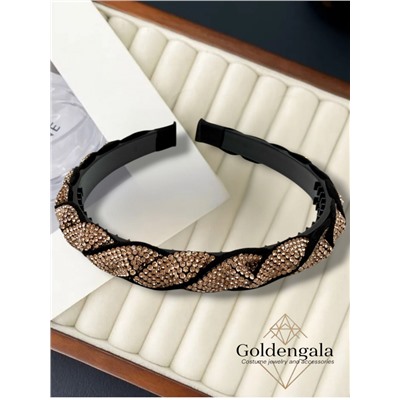 Ободок косичка для волос со стразами Арт ОБ6А/002