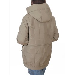 A05 BEIGE/GREEN Куртка стеганая зимняя женская (150 гр. холлофайбер)