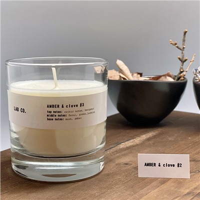 Свеча ароматическая Lab Co, Amber&Clove, 40 ч