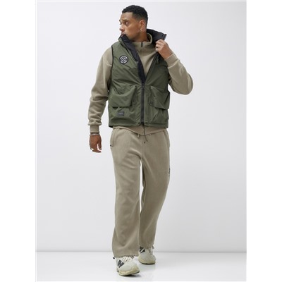 Жилет мужской утепленный спортивный цвета хаки 15323Kh