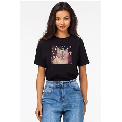 Свободная футболка из тонкого премиального 100% хлопка с фотопринтом.