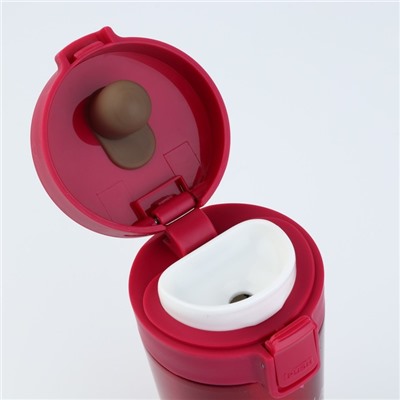 Термокружка новогодняя с кнопкой «Благополучия», 350 мл, красная