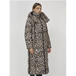 Пальто утепленное женское стильное леопардовое зимнее люкс класса 916_1LP