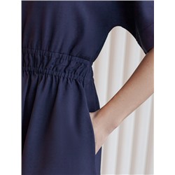 Платье из плотного лиоцелла с поясом на резинке