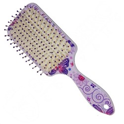 Solinberg Расческа массажная 338-69087B, пластиковая, пластиковые штифты, L 220 мм, бабочки-цветочки