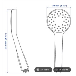 LILLREVET Handdusche/1 Funktion, weiß
