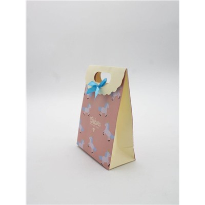 Пакет подарочный (XS) "Lovely unicorn", orange (12x6x16)