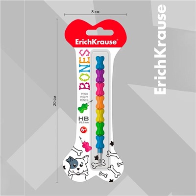 Карандаш сегментный ErichKrause «Bones», НВ, грифель d=1.7 мм, в блистере