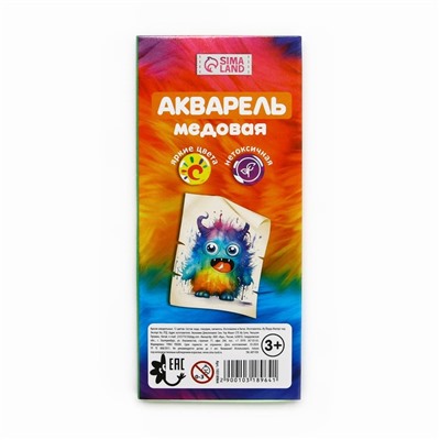 Акварель 12 цветов, упаковка картон «Буки Бяки»