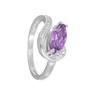 Кольцо 'Тюльпан' с аметистом и фианитами ТГКС.782АМ2.06