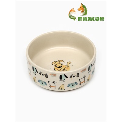 Миска керамическая "Собачки", 200 мл, 10,5 х 4 см