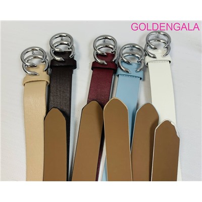 Ремень женский из мягкой экокожи 114 см темно-коричневый Р15