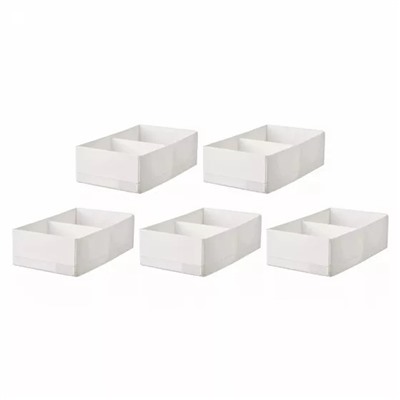 Набор коробок белых с отделениями (5 шт), STUK Box with Compartments White (20 x 34 x 10 cm) Set, произв. IKEA