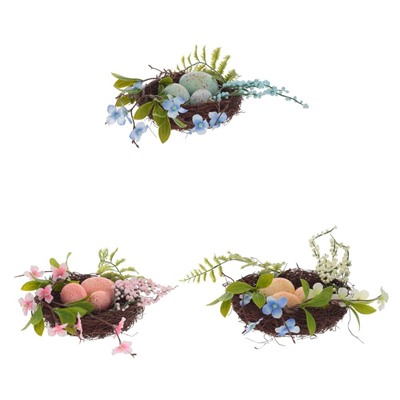 GAEM Изделие декоративное "Гнездо пасхальное", L16 W16 H6 см, 3в.