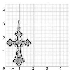крест из серебра частично черненый штампованный