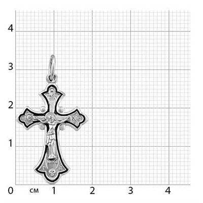 крест из серебра частично черненый штампованный