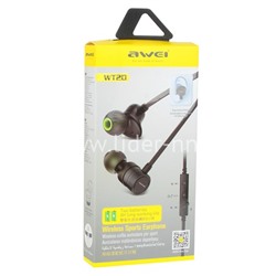 Наушники MP3/MP4 AWEI (WT20) Bluetooth вакуумные черные