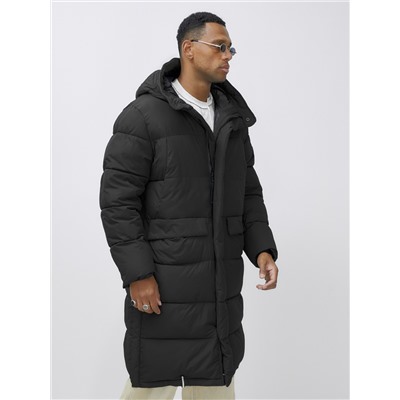 Парка MTFORCE мужская зимняя модная удлиненная спортивная черного цвета 2416_1Ch