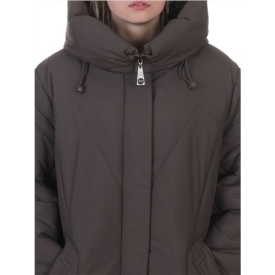A618 GRAY/BROWN Пальто зимнее женское (верблюжья шерсть, 120 гр. холлофайбер)