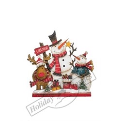 Панно рождественское настольное "Веселая компания" (дерево) 19х4х19,5 см