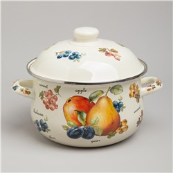 НАБОР КАСТРЮЛЬ AGNESS ЭМАЛИРОВАННЫХ СЕРИЯ "ФРУКТЫ", 4ПР. 1,5Л И 2,8Л, 16Х10СМ, 20Х12СМ