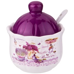 САХАРНИЦА С ЛОЖКОЙ AGNESS "ЛАВАНДОВАЯ ВЕСНА" 10*11,5 СМ 240 МЛ (КОР=36ШТ.)