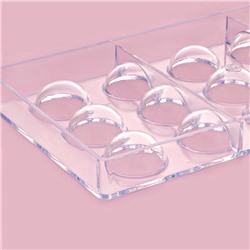 Форма для конфет и шоколада KONFINETTA «Полусфера», 28×14 см, 15 ячеек, прозрачная