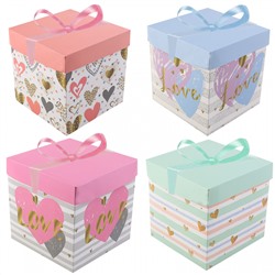 Коробка подарочная Love 15*15*15 ассорти 4 вида КОКОС 216632/12/Китай