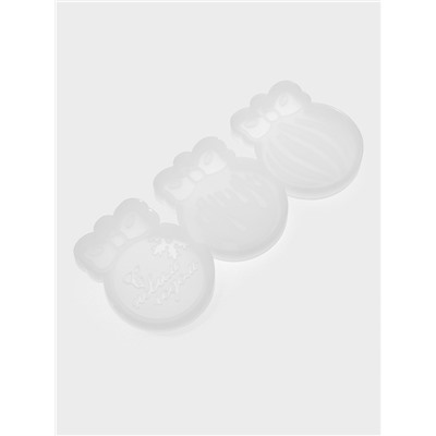 Молд для заливки новогодний «Ёлочные игрушки», 3 шт., силикон, прозрачная