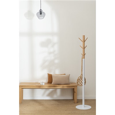 Вешалка напольная Espen, 174 см, белая/натуральное дерево