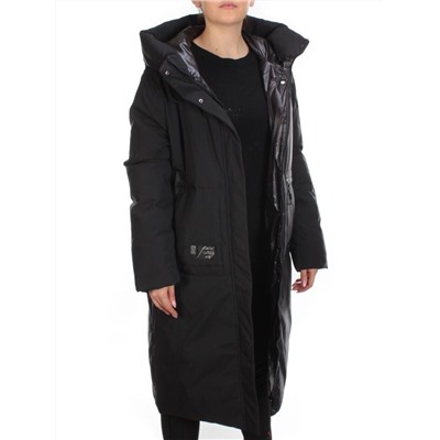 2236 BLACK Пальто женское зимнее AKIDSEFRS (200 гр. холлофайбера)