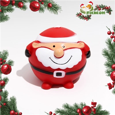 Шар пищащий для собак «Веселый Дед Мороз», виниловый, 8.5×8 см