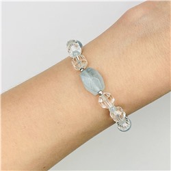 Радуга Самоцветов Браслет из Аквамарина и Горного Хрусталя