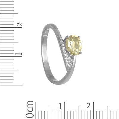 Кольцо с цитрином и фианитами ТФКН.795ЦТ1.80