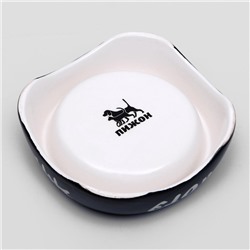 Миска для кошек керамическая Пижон «КОТЭ» 200 мл, 13×4.5 см, черная