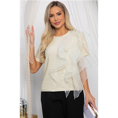 Блуза праздничная трикотажная Риана (бежевое золото) Б14619-5М