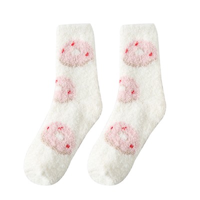Cute coral velvet demi-season keep warm winter socks, increased thickness