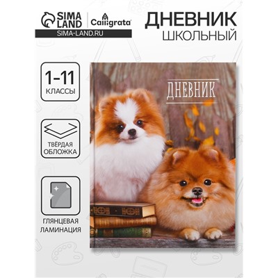 Дневник школьный для 1-11 классов, «Шпиц», твёрдая обложка 7БЦ, глянцевая ламинация, 40 листов