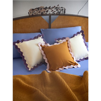 Чехол на подушку с контрастным кантом сиреневого цвета из коллекции Trendy Ruffles, 40х40 см